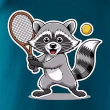 Mýval hrá tenis kreslený