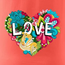 Love nápis květovaný