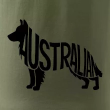 Austrálsky Ovčiak - nápis v tele