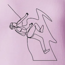 Lezec na skale jedným ťahom