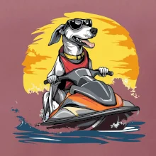 Chrt na vodnom skútri