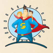 Táta superman - dievča a chlapec