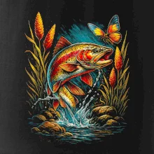 Obrázok pstruh a motýľ