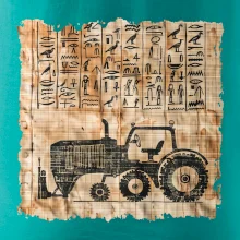 Egyptské hieroglyfy traktor