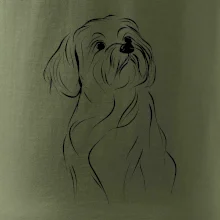 Lhasa Apso čierny nákres slabej linky