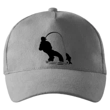 Rybár ťahajúce rybu