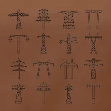 Typy stožiarov vysokého napätia