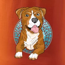 Americký staford kreslený v koliesku (Pecka design)