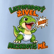 Listopadový živel zelený dinosaurus rex v plence