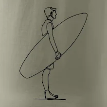 Surfer stojaci jedným ťahom