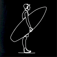 Surfer stojaci jedným ťahom