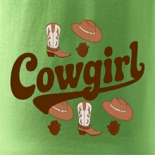 Cowgirl nápis a oblečenie