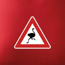 Dopravná značka - Pozor pštros Dopravná značka - Pozor pštros