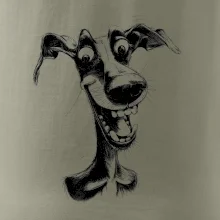 Čiernobiela karikatúra chrt