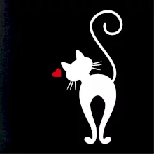 Zamilovaná mačka zozadu