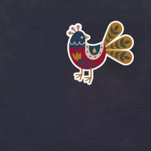 Folklór na prsníku sliepky