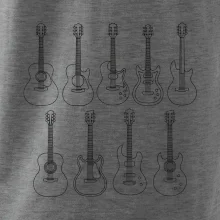 Typy gitár čiernej kresby