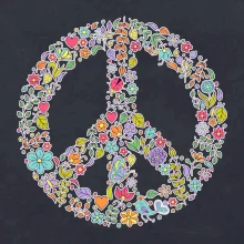 Peace symbol lístočky