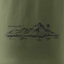 Nový Zéland nápis a hory Aoraki - Mount Cook Nový Zéland nápis a hory Aoraki - Mount Cook