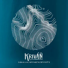 Kriváň - vrstevnice v kruhu