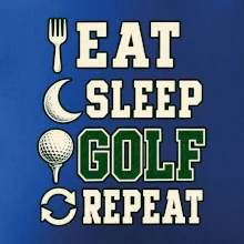 Eat sleep golf repeat typografie