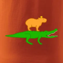 Kapybara na krokodílovi