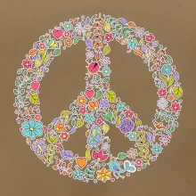 Peace symbol lístočky