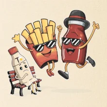 Súboj o hranolky kečup tatárka