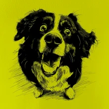 Čiernobiela karikatúra Bernský salašnícky pes