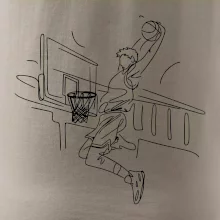 Basketbalista jedným ťahom - výskok