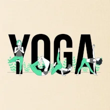 Yoga nápis farebný