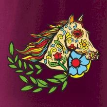 Kôň farebný s listami