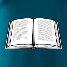 Kniha čiernobiela otvorená s textom