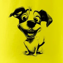 Čiernobiela karikatúra Jack Russell teriér