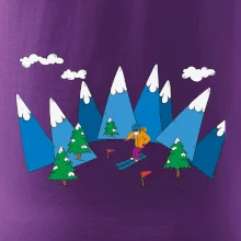 Lyžiar a farebné hory