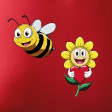 Parové tričko - Včela a kvetina