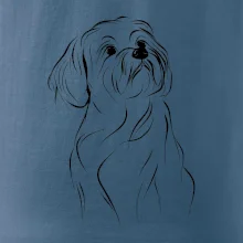 Lhasa Apso čierny nákres slabej linky