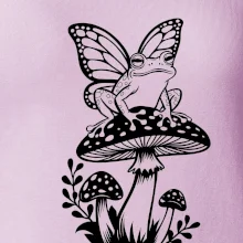 Goblincore čierna huba so žabou