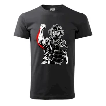 Baseballový rozhodčí signalizuje strike