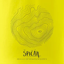 Špičák - vrstevnice v kruhu