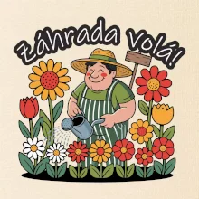 Záhrada volá - záhradník a slnečnice