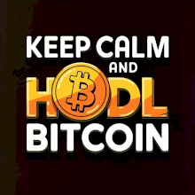 3D nápis Keep Calm and HODL Bitcoin