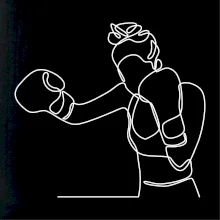 Žena boxerka jedným ťahom Žena boxerka jedným ťahom