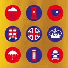 Anglicko symboly v kruhoch