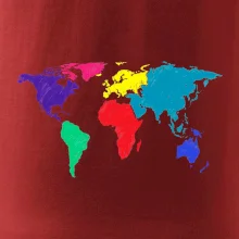 Svetové kontinenty bez názvov - farebné