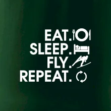 Eat sleep fly repeat - skoky na lyžiach