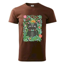 Mačka s kvetmi maľované