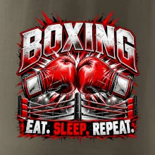 Boxerské rukavice v ringu eat sleep repeat