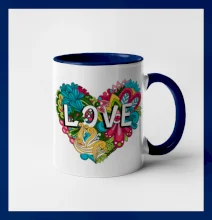 Love nápis květovaný