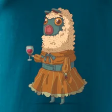 Alpaka s vínom žena Alpaka s vínom žena